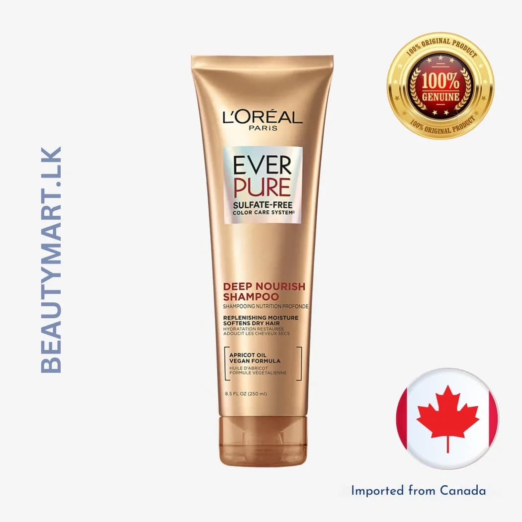 L'Oreal Paris EverPure Sulfate Free Deep Nourish Shampoo for Softening Dry Hair 250ml